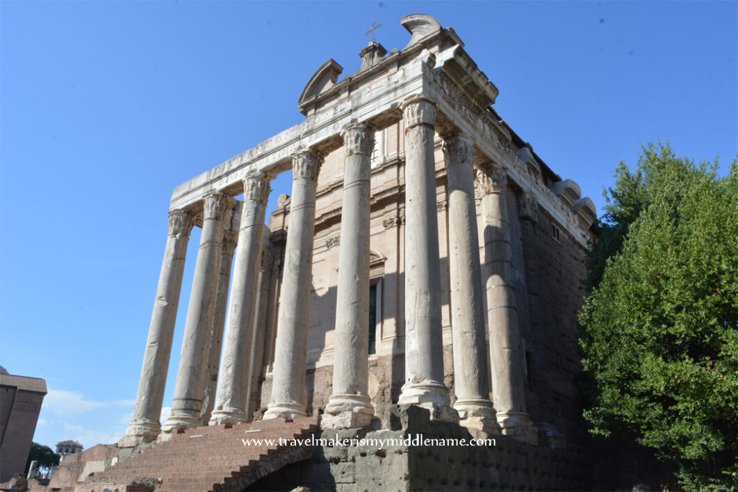 The Antoninus and Faustina Temple in Rome, Italy