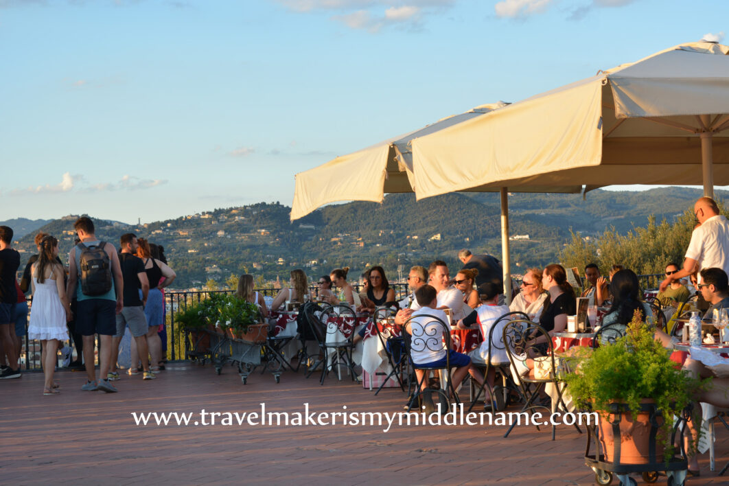 People at Piazzale Michelangelo, Florence, Italy. Photo copyright and credit: Author
