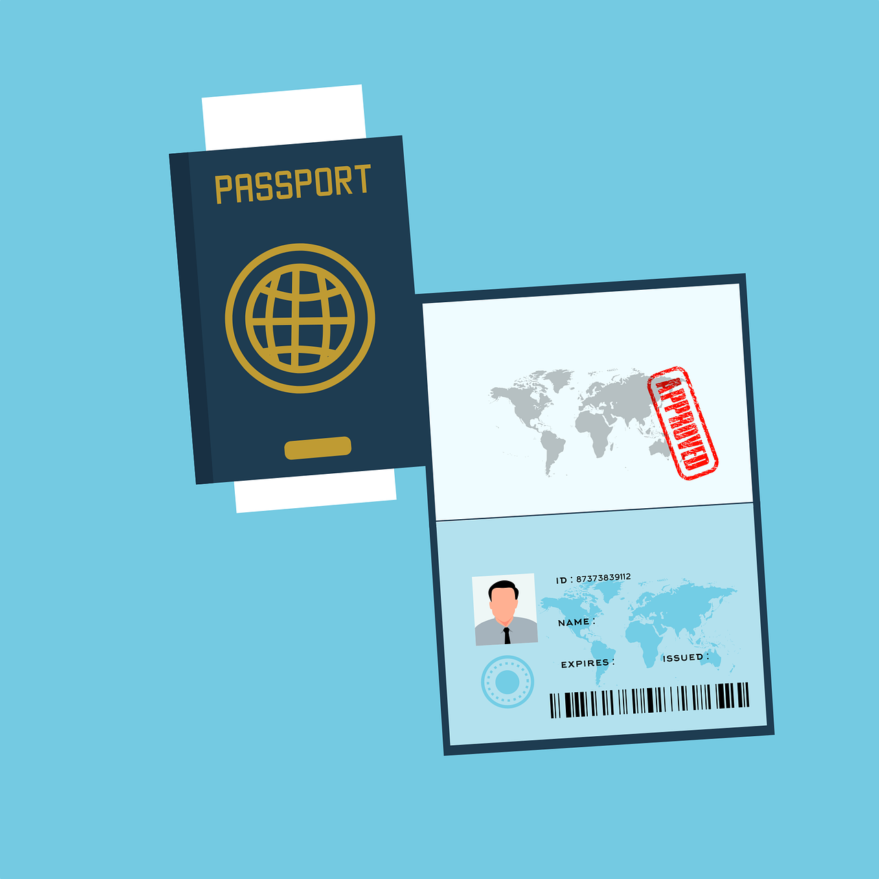 Cartoon of passports