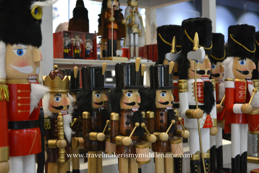 Nutcrackers in a shopping center
