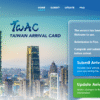 A screenshot of the Taiwan Arrival Card website