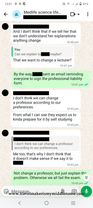 Screenshot_10 of chat record between students discussing statistics module