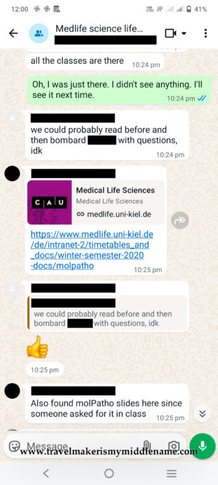 Screenshot_6 of chat record between students discussing statistics module